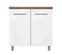 Szafka łazienkowa 80 cm / biała / biały połysk / stojąca / pod umywalkę