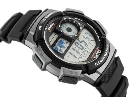 ZEGAREK MĘSKI CASIO AE-1000W 1BVDF (zd073g) - WORLD TIME na Arena.pl