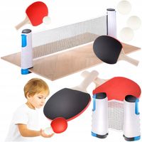 ZESTAW DO TENISA STOŁOWEGO PING PONG SIATKA ROZSUWANA PALETKI PIŁECZKI