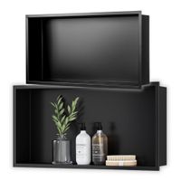 Półka wnękowa 60x30x10 cm czarny mat do łazienki