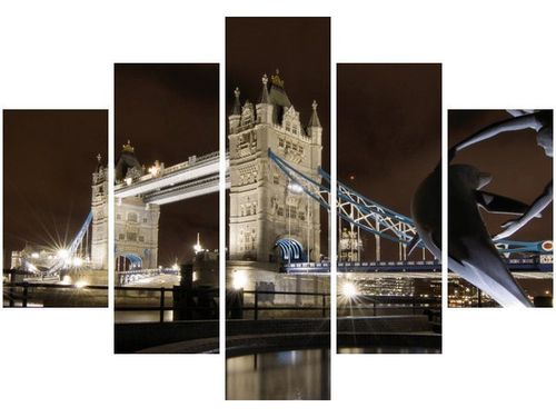 105CM 150CM OBRAZ 5 ELEM FONTANNA TOWER BRIDGE DRUK na Arena.pl