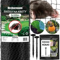 SIATKA NA KRETY 2x100m 30g/m2 POD TRAWNIK PRZECIW KRETOM 100x KOŁKI