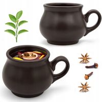 Komplet 2x KUBEK kamionkowy DO GRZAŃCA na grzane wino piwo zestaw do wina