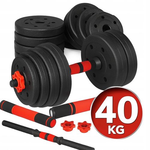 Hantle 40kg 2x20kg regulowane + SZTANGA ZESTAW CIĘŻARKÓW DO ĆWICZEŃ na Arena.pl