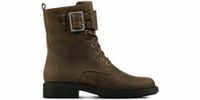 Botki Clarks Orinoco2 Lace oliwkowe skórzane sznurowane, na zamek 36