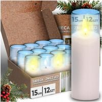12X ŚWIECZKA ELEKTRYCZNY WKŁAD DO ZNICZY NA BATERIE EFEKT PŁOMIENIA 15CM