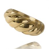 Pierścionek Stal Szlachetna Platerowana 14K Złotem Pst827,  Us5 Eu8