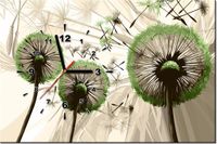 60CM 40CM ZEGAR OBRAZ DMUCHAWCE ZIELENI DRUK PŁÓTNO RAMA