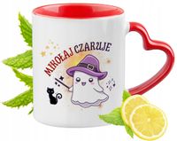 Kubek Czerwony Z Uszkiem W Kształcie Serca Dla Mikołaja Na Prezent