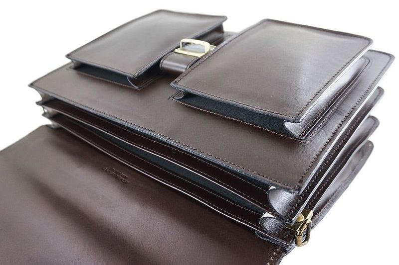 Aktówka męska - skóra naturalna - Czarna zdjęcie 4