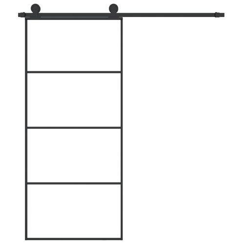 Drzwi przesuwne z osprzętem, 90x205 cm, szkło ESG i aluminium na Arena.pl