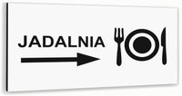 Tabliczka nierdzewna BIAŁA dibond JADALNIA NADRUK UV Tablica informacyjna