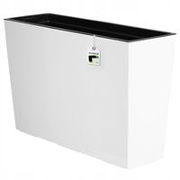 KADAX Kwietnik Donica + Wkład Ogrodowa Wysoka Kwiaty 19 x 56 Biała Połysk