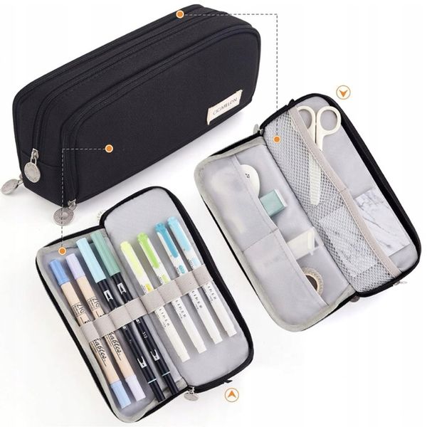 PLECAK SZKOLNY DLA DZIEWCZYNKI DUŻY A4 MODNY TORNISTER MŁODZIEŻOWY CZARNY zdjęcie 4