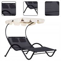 Ergonomiczna Leżanka Ogrodowa 2-osobowa leżak z Daszkiem - nowoczesny styl