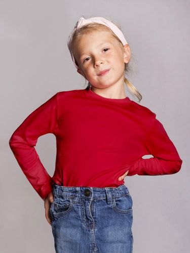 Koszulka bluzka dziewczęca bawełniana czerwona 110-116 YOCLUB na Arena.pl