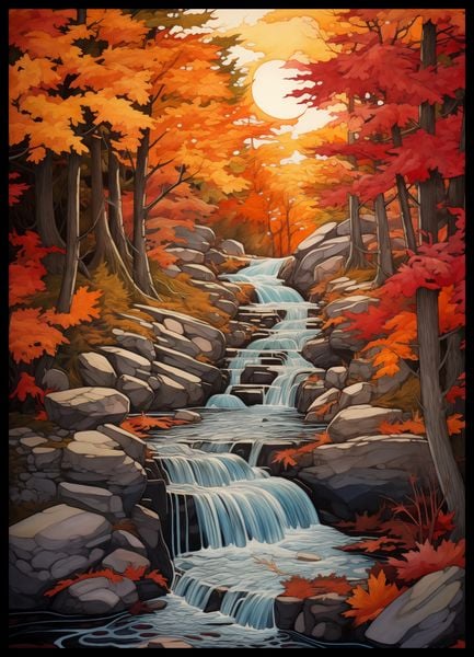 Plakat 50x70cm Jesienne Wodospady zdjęcie 2