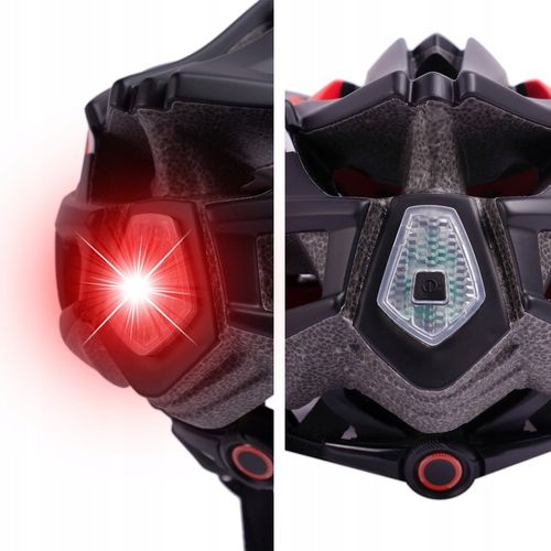 KASK ROWEROWY REGULOWANY 57-62 UNIWERSLANY Z WENTYLACJĄ DASZKIEM LAMPKĄ na Arena.pl