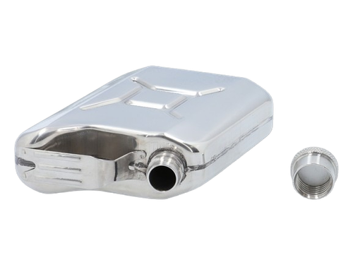 Srebrna Piersiówka w Kształcie Kanistra Stal Nierdzewna 4 OZ ok. 120 ml na Arena.pl