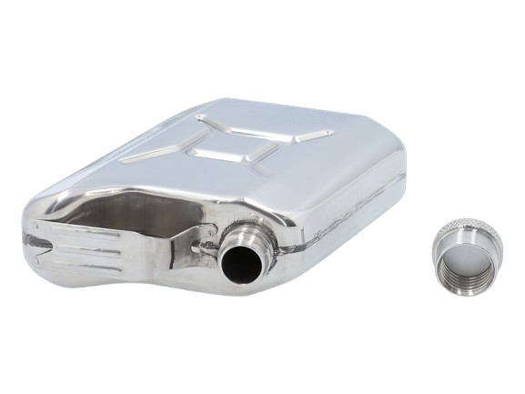 Srebrna Piersiówka w Kształcie Kanistra Stal Nierdzewna 4 OZ ok. 120 ml zdjęcie 2