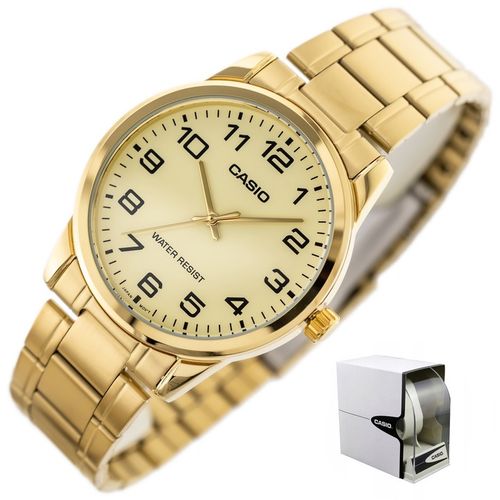 ZEGAREK MĘSKI CASIO ALTMAN+BOX +GRAWER stalowy cyfry bransoleta złoty na Arena.pl