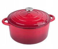Garnek żeliwny emaliowany 26 cm 4,8L czerwony