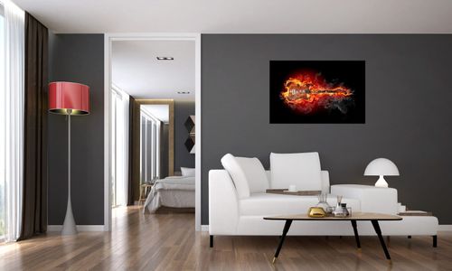 Obraz Do Kuchni 90X60 Płonąca Gitara na Arena.pl