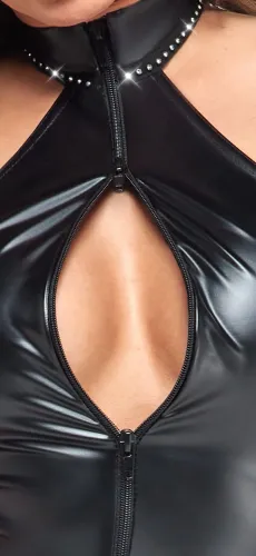 noir bodywear kombinezon powerwetlook xl czarny z kryształkami na Arena.pl