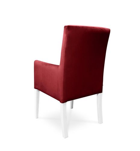 Fotel CAROL / czerwony / noga biała / R61 na Arena.pl