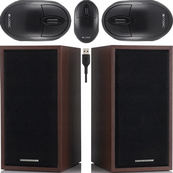 ZESTAW 2W1 GŁOŚNIKI + MYSZKA USB ZESTAW KOMPUTEROWY DO KOMPUTERA LAPTOPA PC zdjęcie 1
