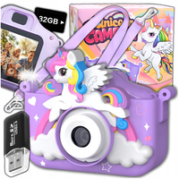 APARAT CYFROWY FOTOGRAFICZNY DLA DZIECI KAMERA ZABAWKA GRY + KARTA 32GB