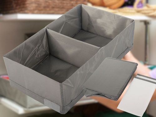 ORGANIZER DO SZUFLADY SZAFY NA BIELIZNE SKARPETKI UBRANIA Z PRZEGRODĄ SZARE na Arena.pl