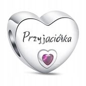 Zawieszka SREBRO 925 Charms Koralik Przyjaciółka Serce