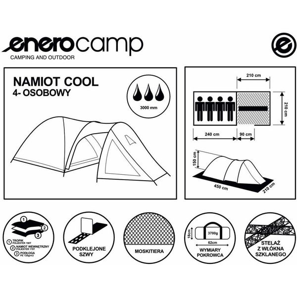 Namiot 4 osobowy Cool Royokamp Szaro Niebieski zdjęcie 2