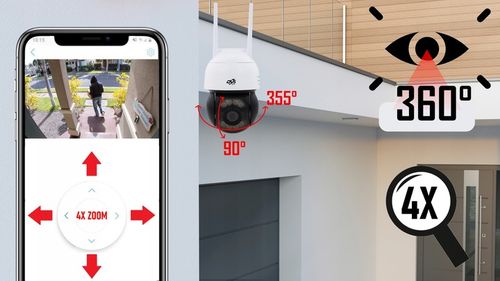 KAMERA WIFI ZEWNĘTRZNA OBROTOWA 5Mpx 4xZOOM ONVIF MIKROFON GŁOŚNIK DVS na Arena.pl