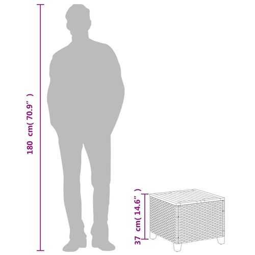 Stolik ogrodowy, szary, 45x45x37 cm, polirattan i akacja na Arena.pl