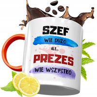 Kubek Pomarańczowy Dla Prezesa Prezent Z Nadrukiem Ze Zdjęciem