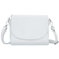 VERA PELLE torebka skórzana listonoszka 3 komorowa z paskiem V020 biała