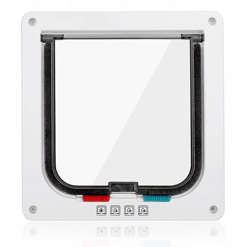 DRZWI Z KLAPĄ DLA PSA KOTA DRZWICZKI WAHADŁOWE KLAPA 4 SPOSOBY BIAŁE S na Arena.pl