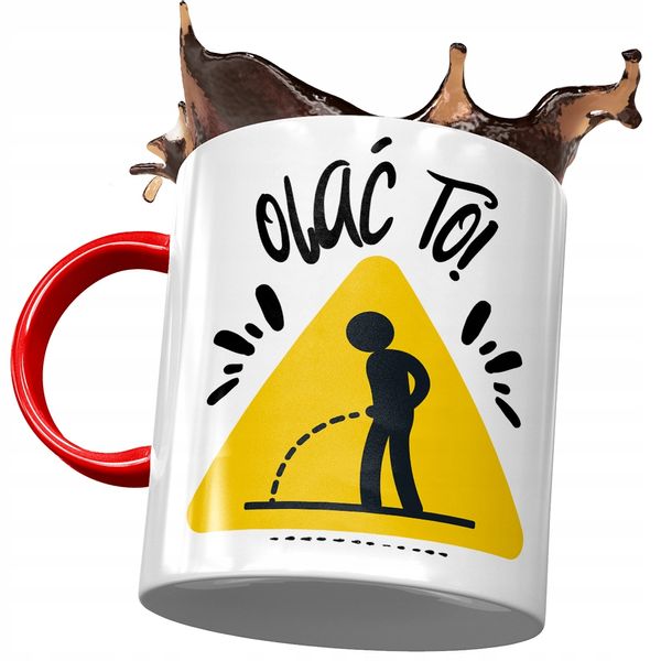 Kubek Czerwony Śmieszny Olać To Prezent Z Nadrukiem Ze Zdjęciem zdjęcie 1