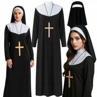 STRÓJ ZAKONNICY KOSTIUM PRZEBRANIE NA HALLOWEEN SIOSTRA ZAKONNA
