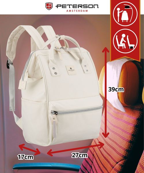 plecak materiałowy ptn beta-0350 ecru zdjęcie 4