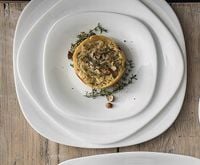 Serwis obiadowy na 12 osób kwadratowy do zmywarki biały 36e szkło hartowane