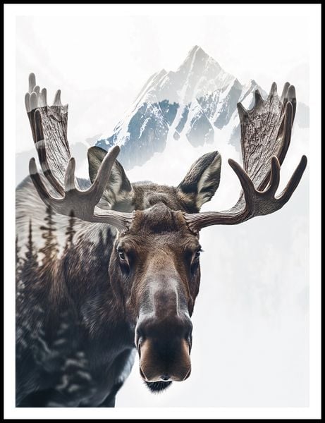 Plakat 75x100cm Łoś Duch Lasu zdjęcie 3