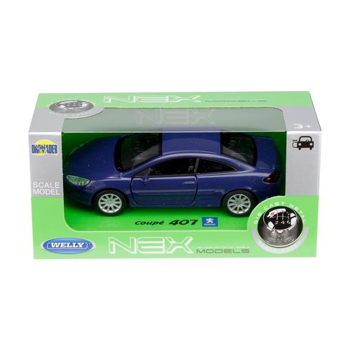 Model 1:34, Peugeot Coupe 407, niebieski na Arena.pl