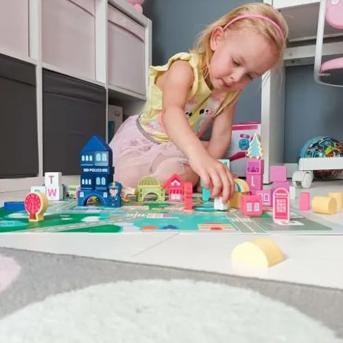 Drewniane Klocki Miasto Auta 100 Klocków + Puzzle na Arena.pl