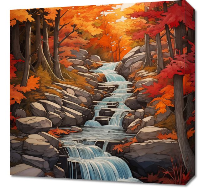 Obraz 50x50cm Jesienne Wodospady zdjęcie 1