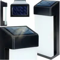 LAMPA SOLARNA LED ELEWACYJNA ZEWNĘTRZNA ŚCIENNA KINKIET CZARNY MATOWY IP65