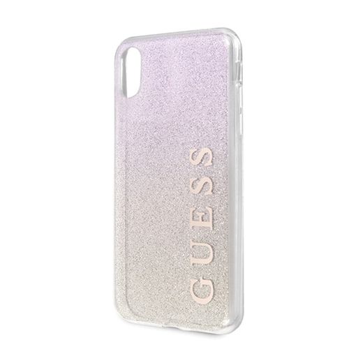 Guess Glitter Gradient - Etui iPhone Xs / X (Gold/Pink) na Arena.pl