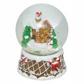 SZKLANA KULA ŚNIEŻNA ZE ŚWIĄTECZNYM MOTYWEM OZDOBA NA PREZENT 11,4 X 8 CM